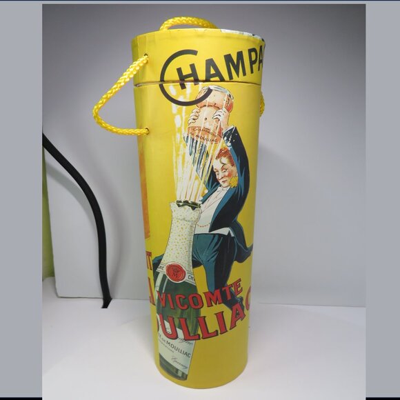 Vicomte de Moulliac Champagne or wine bottle carrier Craft storage French Art - Picture 1 of 9
